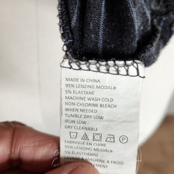 Prana Foundation Turtleneck Top Modal Women's Small Charcoal Heather Stripe - Picture 9 of 10